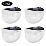 Solar Lights [4PCS], MoKo Outdoor Waterproof Solar Powered Security Lamp, Wall-mounted 6 LED Decorative Step Lights with Auto Sensor for Pathway, Driveway, Patio, Deck, Yard, Garden – WHITE