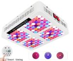 600W LED Grow Lights Programmable Timer Control AC ON/OFF 12-band Full Spectrum Plant Growing Light with UV/IR for Veg and Flower(White)