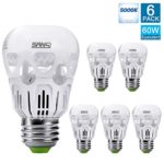 SANSI 8W (60 Watts Equivalent) LED Light Bulb, 5000K Daylight LED Bulbs, 800 Lumens, A15 Bulb, E26, Non-Dimmable (6-Pack)