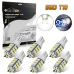 Partsam White T10 W5W 194 168 193 285 LED Exterior Bulbs for Brkae Bulb,Backup,Day Running Light,Parking Lamp and Tail Light(Pack of 6)