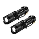 GYMAN Flashlights Tactical 2 Pack Portable CREE LED Flashlights 2 Models Zoomable Tactical Flashlight Rainproof Lighting Lamp Torch Survival Kit for Emergency,Hurricane,Cycling Hiking Camping Outage