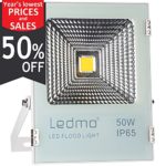LEDMO 50W LED Flood Light Outdoor,Super Bright Waterproof IP65, 250W Equivalent 4000Lm 6500K Daylight White Floodlight for Garage, Garden, Lawn and Yard