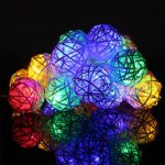 Christmas Ornaments Balls，Faber3 1 Bunch of Led Warm White Rattan Ball String Fairy Lights for Xmas Tree Home Decoration Wedding Party( Multicolor ) (Multicolor)