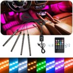 Idefair(TM) Car LED Strip Interior Light,48LEDs Multicolor Waterproof Music Car Interior Underdash Lighting Kit for Truck Van Lorry Motorcycle,with Sound Active Function,Wireless Remote