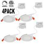 Dimmable Slim Led Downlight OOOLED 4 Inch 9W (65W Equivalent) ETL Listed 600LM 3000K Junction Box Recessed Lighting 4 Pack