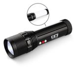 Tactical LED Flashlight, Super Bright Portable Handheld Emergency Flashlight Torch Lamp Lantern Warning Light Zoomable Adjustable with 18650 Rechargeable Battery and Charger