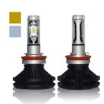 Nileux H8 H9 H11 Led Headlight Bulb ZES 2nd LED Chips 12000 Lumens Pair 3000K 6500K 8000K Color Films Included Conversion Kit