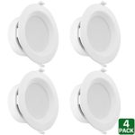 Hykolity 6″ LED Recessed Ceiling Light Dimmable Downlight With Junction Box 15W [100W Equivalent] 5000K Daylight White 1500lm Wet Rated ETL Listed – Pack of 4