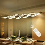 KOONTING Modern LED Pendant Light Chandelier Ceiling Lighting Fixture Aluminum+PMMA 60W Dimmable 2700K~6000K with Remote Controller