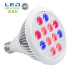 LED Grow Light Bulb for Indoor Plants, Plant Light Bulb Applicable to Grow Flower,Plants, Vegetable ,Greenhouse and Hydroponic Plants (12W, E27, 3 Bands )