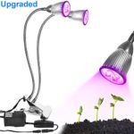 Dual-lamp LED Grow Light Tankuy 14W Desk Clip Plant Grow Light with 360° Flexible Gooseneck and Spring Clamp for Indoor Plants Hydroponics Greenhouse Gardening Office/Home Potted Tent Seedlings Plant