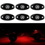 OVOTOR 9W 2inch Jeep Off Road Red LED Rock Lights for Jeep ATV SUV Truck Motorcycle Driving Under Light kits Pack of 6