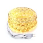 Brizled 18ft 216 LED Rope Lights, 120V UL Listed Plugin Rope Lights Connectable with Clear PVC Tube, Indoor/Outdoor Decorative Rope Lighting for Backyards, Garden, Patio, Christmas, Warm White