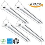 Sunco Lighting 4 PACK – ENERGY STAR, ETL – 4ft 40W LED Utility Shop Light, 4000lm 120W Equivalent, Double Integrated LED Fixture, Ceiling Light, Garage, Frosted (5000K – Daylight) …