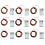 100 LEDs Fairy Starry String Lights 3 Pcs AA Batteries Operated Waterproof Flexible Copper Wire Firefly Lights Decoration for Wedding Christmas Holiday Celebration Warm White 9 pcs 1 pack