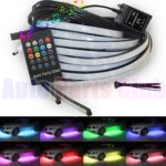 Undercar Light,4Pcs Car High Intensity LED Neon Glow light Atmosphere Decorative Lights Kit Strip,Underbody System Waterproof Tube RGB 8 Color with Sound Active and Wireless Remote Control