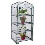 oldzon Portable Mini 4 Shelves Greenhouse Raised Plants Flower Garden Patio Lawn With Ebook