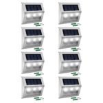 Solar Step Lights JACKYLED 8-Pack LED Solar Powered Weatherproof Outdoor Lighting for Steps Stairs Paths Patio Decks