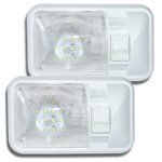 2 Pack 12V Led RV Ceiling Dome Light RV Interior Lighting for Trailer Camper with Switch, Single Dome 280LM