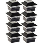 GreenLighting 8 Pack Solar Power Square Outdoor Post Cap Lights for 4×4 PVC Posts (Black)
