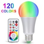 Sunnest 120 Colors LED Light Bulb, Dimmable E26 LED Light Bulb, 10W RGBW Color Changing Light Bulb with Remote Control, Decorative Lights, Mood Light Bulb, Great for Home Decor, Stage, Party and More