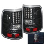 AJP Distributors LED Tail Lights Lamps For Ford F-150 F150 Styleside Body (Black)
