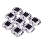 TOOGOO(R) 8 Pack White Solar Power LED Lights Road Driveway Pathway Dock Path Ground Step