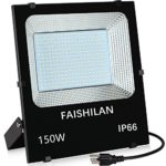 FAISHILAN 150W LED Flood Light-IP66 Waterproof Work Light Outdoor Lamp with US-3 Plug 15000Lm, 6500K Floodlight for Garage, Garden, Lawn and Yard