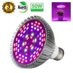 Led Grow Light Bulb, Plant Led Full Spectrum Grow Lights for Indoor Plants Vegetables and Seedlings, Led Plant Light for Hydroponics Indoor Garden Greenhouse and Organic Soil (E27 78LEDs 50W)