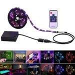 Inwaysin Led Strip Lights USB Battery Powered RGB Strip Light 6.56ft(2M) 60leds Flexible Tape Light with RF Remote Controller for HDTV, Flat Screen TV Accessories and Desktop PC, Multi Color