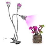 Grow Lights, Indoor Plant Three Head Led Grow Light Bulbs with 360 Degree Flexible Gooseneck for Greenhouse Plants Office Home Hydroponics (white)