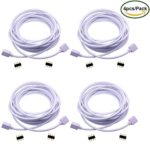 TronicsPros 4pcs 2.5m 8.2ft RGB Extension Cable Cord 4 Pin Flex LED Tape LED Ribbon LED Rope Light Connector Wire for RGB 5050 3528 2835 Flexible LED Strip Light w/ 8x Male to Male 4-Pin Adapter Plug