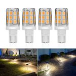 Kohree 2.5W LED Replacement Landscape Pathway Light Bulb 12V AC/DC Wedge Base T5 T10 for Malibu Paradise Moonrays and more (4 Pack, Warm White)