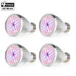 CREATE BRIGHT Led Grow Light Bulb, 60W Plant Light Bulb Full Spectrum Led Grow Bulb E26 Grow Plant Light for Indoor Plants,Hydroponics Greenhouse Organic,Pack of 4