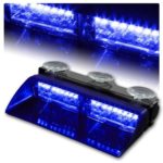 WoneNice 16 LED High Intensity LED Law Enforcement Emergency Hazard Warning Strobe Lights 18 Modes for Interior Roof / Dash / Windshield with Suction Cups (Blue)