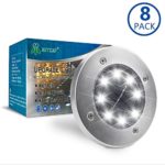 Solar Lights Outdoor Decorative Pathway Light 8 Pack Work Time 8-10 hour NETCAT Bright Garden Path Light Stainless Steel White LED Lighting,for Yard Patio Walkway Driveway Landscape