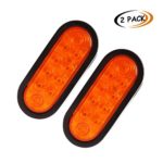 CZC AUTO 6” LED Waterproof Oval Amber Trailer Lights Rear Stop Turn Signal Parking Tail Brake Lights for Boat Trailer Truck RV (2Pack, Amber)