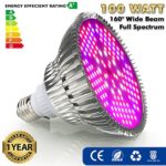 ZOTRON Real Grow Light 100W, New Generation Growing LED Light Bulbs for Greenhouse, Indoor Plants and Hydroponic Garden, Full Spectrum Growing Lamps 160 Degree Wide Area Coverage