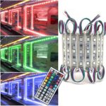 Storefront Lights, Pomelotree 2 Pack 3 Led 40PCS 5050 Super Bright LED Module Lights Waterproof Decorative Light with Tape Adhesive for Store Window Lighting and Advertising Signs