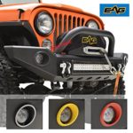 EAG Full Width Front Bumper With LED Lights and Colored Light Surrounds for 76-86 Jeep Wrangler CJ