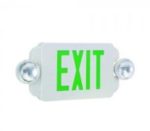 Elco Lighting EE84HG LED Exit Sign with Two Adjustable 6V MR16 Emergency Lights Red or Green Letters Single/Double Face Configurable