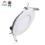 B-right 6W 4-inch Dimmable Round LED Panel Light 480lm Ultra-thin 5000K Cool White LED Recessed Ceiling Lights for Home Office Commercial Lighting