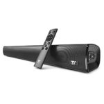 (Updated Version) Soundbar, TaoTronics Sound Bar Wired and Wireless Bluetooth Audio Speakers (25-Inch, Included Optical Cable, Dual Connection Methods, Remote Control with Learning Function)