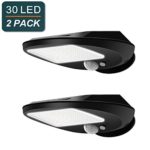 Solar Lights Outdoor, EMIUP Super Bright 30 LED Solar Motion Sensor Security Lights, Waterproof Wireless for Driveway Garden Wall Deck Yard Patio Stairway (30 LED, 2 PACK)