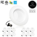 Parmida (12 Pack) 5/6inch Dimmable LED Downlight,15W (120W Replacement),EASY INSTALLATION, Retrofit LED Recessed Lighting Fixture, 3000K (Soft White), 1100Lm, ENERGY STAR & ETL, LED Ceiling Down Light