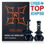 HIKARI LED Headlight Bulbs Conversion Kit -H7,CREE XHP50 9600lm 6K Cool White,2 Yr Warranty