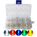 LED Diode, CO RODE 3mm 5mm LED Lights Emitting Diodes Assorted Clear Bulbs Kit with ( Bright White Red Blue Green Yellow LED, 300-Pack)