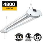 Linkable 4800 Lumen 4FT LED Shop Lights for Garage BBOUNDER 40W 5000K Daylight Super Bright Utility Light Fixture Ceiling Hanging Mounting for with Pull Chain Basement Storage Workbench（1 Pack）