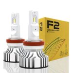 Alla Lighting 2018 Newest Version D-CR F2 9000 Lumens Extremely Super Bright Cool White High Power Mini H11 H8 H9 LED Headlight Bulb All-in-One Conversion Kits Headlamps Bulbs Lamps