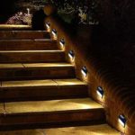 Solar step deck lights, LED Light Wall Mount Garden Path Lamp stair Lights Outdoor Patio Fence Lighting,4 pack, Warm Light